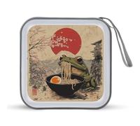 Japanese Frog Eating Bowl of Ramen CD Case DVD Storage Case Portable for Car Home Travel
