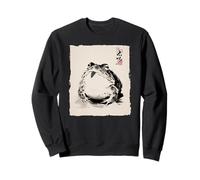 Japanese Frog Sumi-e Painting Zen Art Illustration Sweatshirt