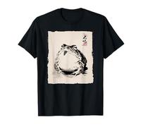 Japanese Frog Sumi-e Painting Zen Art Illustration T-Shirt