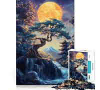 Japanese Fuji Bonsai Tree Pagoda Jigsaw Puzzles for Adults 1000 Piece Brain Agility Restful Game Happy Challenge Night Game (50x75cm)