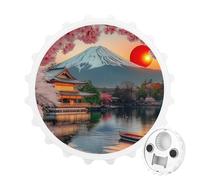 Japanese Fuji Cherry Flowers Magnetic Beer Bottle Opener Funny Fridge Sticker for Refrigerator Decor White-Style