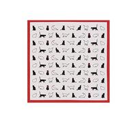 京都あさひ屋 Japanese Furoshiki Cute Handkerchief & Bento Kinchaku Cotton Fabric Wrapping Cloth Handmade in Kyoto Gifts Souvenir (50x50cm, Beige Cat)