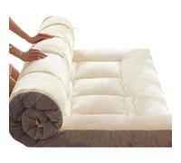 Japanese Futon Mattress - Double Foldable Floor Mat Topper for Guests, Dorms, Camping, Sofas - Comfortable Sleeping Pad, Easy Storage, Lightweight Design