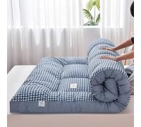 Japanese Futon Mattress Floor Mattress Folding Mattress,Tatami Mattress Portable Camping Pad,Easy to Store,Breathable Fabric for Couch Mattress (Blue,90x200cm)