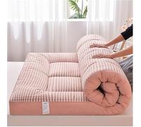 Japanese Futon Mattress Floor Mattress Folding Mattress,Tatami Mattress Portable Camping Pad,Easy to Store,Breathable Fabric for Couch Mattress (Pink,180x200cm)