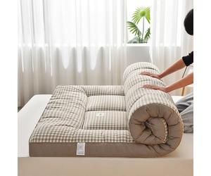 Japanese Futon Mattress Floor Mattress Folding Mattress,Tatami Mattress Portable Camping Pad,Easy to Store,Breathable Fabric for Couch Mattress (Coffee,90x200cm)