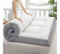 Japanese Futon Mattress Floor Mattress,Thick Folding Sleeping Pad,Twin/Full/Queen/King,for Camping, Guest Room,Dorm Single Double(White,Queen(150x200cm))