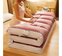 Japanese Futon Mattress - Foldable Non-Slip Sleeping Mat for Camping & Dorm Portable Floor Pad for Guest Bed Twin/Queen/King Size Options Pink 31"x75"