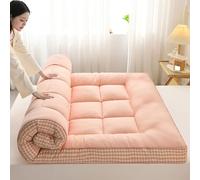 Japanese Futon Mattress Thick 150x200cm Cotton & Soy Fiber Folding Pad with Elastic Straps for Sofa Bed Camping and Dorms - Comfortable Sleep Solution