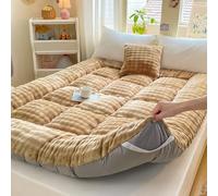 Japanese Futon Mattress - Thickened Warm Plush Foldable Floor Mattress Topper, Soft Quilted Roll Up Tatami Sleeping Pad for Student Dormitory Home Bedroom Camping (#1,90x190cm)