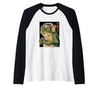 Japanese Gamer Frog Controller 4 Men Women Boy Funny Gaming Raglan Baseball Tee