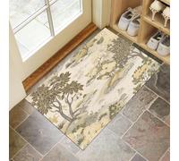 Japanese Garden Door Mats 50 X 80 Cm, Washable Indoor Doormat Tpr Non-Slip, Dirt Trapper Front Door Mat Inside, Elegant Art Super Absorbent Entrance Rug For Entryway, Pets And Dogs - Beige