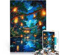 Japanese Garden Night1000 Piece Jigsaw Puzzles for teenagers Jigsaw Intellectual Game Birthday Present, Gifts 38x26cm