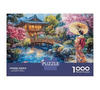 Japanese Garden Scene 1000pc Premium Jigsaw Puzzle Puzzle for Adults Thick Cardboard Teen Puzzle Fans 12-18 Logic Skill After-School Party Game Best Gift for Puzzle Lovers 70x50cm/1000pcs