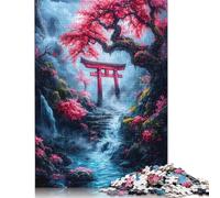 Japanese Garden with Torii Gate 1000 Piece Jigsaw Puzzle for Adult Toy Intellectual Game Educational Game for Adult Stress Relief Home Decoration 1000pcs (38x26cm)