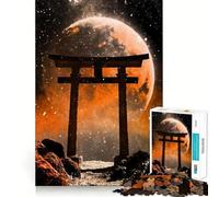 Japanese Gate in Space Jigsaw Puzzles 1000 Pieces for Adults Stress Free Home Play Enjoyable Challenge Furniture Decor (50x75cm)