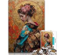 Japanese Geisha 1000 Piece Jigsaw Puzzle for Adults Teens,Stress Reliever Difficult Challenge Deal As Gifts for The Whole Family (75x50cm)