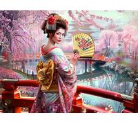 Japanese Geisha 300 Pc DIY Jigsaw Puzzle Puzzles for Adults Teens Hard Challenging Team Building Stress Reducing Autumn Gift 300 PCS
