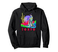 JAPANESE GEISHA AND ABSTRACT TOKYO AT NIGHT Pullover Hoodie