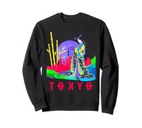 JAPANESE GEISHA AND ABSTRACT TOKYO AT NIGHT Sweatshirt