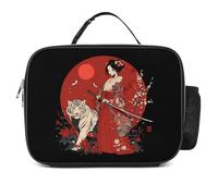 Japanese Geisha and Tiger Lunch Bag Insulated Lunch Box Container Lunch Tote Bag for Work Picnic