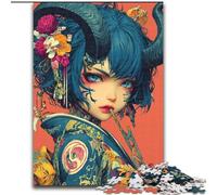 Japanese Geisha Anime Adult Jigsaw Puzzles 1000, Pattern Assembly Deal As Gifts for The Whole Family Suitable for And 14 (26x38cm)
