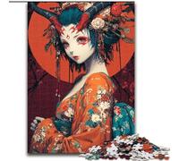 Japanese Geisha Anime Jigsaw Puzzles for Adults 1000 Pieces, Family Activity with Matching Poster And Trivia Sheet for Age 14+ (26x38cm)