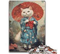 Japanese Geisha Cat 2000 Pieces Jigsaw Puzzle for Adults& Teens,Stress Reliever Difficult Challenge Deal As Gifts for The Whole Family (70X100cm)