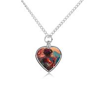 Japanese Geisha Cherry Flower Personalized Pet Urn Necklace Keepsake Urn Pendant Cremation Jewelry Gifts for Dog Cat Lover