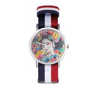 Japanese Geisha Colorful Woven Strap Watch Multicolor Wristwatch Easy Reader Analog Watches for Men Women Birthday Gift