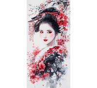 Japanese Geisha Diamond Art Kits Adults Large, 5D DIY Diamond Painting Kit for Adults, Full Drill Crystal Art Crafts Painting Picture, Cross Stitch Embroidery, for Home Wall Decor 100x200cm q-632
