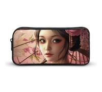 Japanese Geisha Girl Dress Pencil Case Durable Pen Pouch Organizer Portable Stationery Pen Bag Makeup Bag