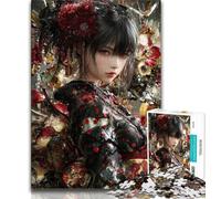 Japanese Geisha Jigsaw Puzzles for Adults 1000 Jigsaws,Family Game Stress Reliever Difficult Challenge Secret Santa Gifts 38x26cm