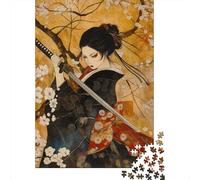 Japanese Geisha Jigsaw Puzzles for Adults 500 Pieces Japanese Art Impossible Puzzle Brain Teaser Difficult Educational Games Relax Puzzles Games Premium 500pcs (52x38cm)