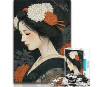 Japanese Geisha Jigsaw Puzzles for Teenagers 1000 Piece Puzzle,Fun Games Every Piece Is Unique - Challenging Family Fun Game (38x26cm)