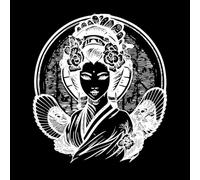 Japanese Geisha Logo is a Traditional Symbol of Beauty Grace and Elegance Engraving Stickers 54.6x61cm Art Decoration White