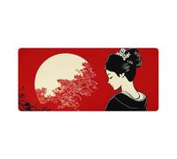 Japanese Geisha Moon Non-Slip Mouse Pads Funny Desk Mat Rubber Laptop Writing Mat for Gamer Office Home 40x90cm