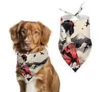 Japanese Geisha Mount Fuji Pet Bandanas Dog Costume Puppy Cat Kerchief Triangle Scarf