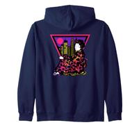 JAPANESE GEISHA OVERLOOKING CITY WINDOW Zip Hoodie