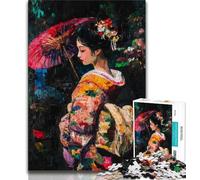 Japanese Geisha Puzzles for Teenagers Teens 1000pc Puzzle,Family Game Stress Reliever Difficult Challenge Secret Santa Gifts 50x75cm