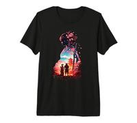 Japanese Geisha Samurai Mount Fuji Sakura Art Premium T-Shirt