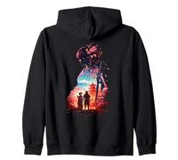 Japanese Geisha Samurai Mount Fuji Sakura Art Zip Hoodie