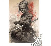 Japanese Geisha Samurai Puzzle for Teenagers 1000 Pieces Puzzle Brain Teaser Puzzles For Adults 1000pcs (75x50cm)