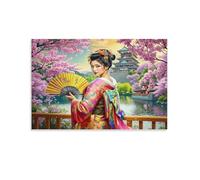 Japanese Geisha Spring,Adult Jigsaw Puzzle 1000 Pieces,Classic Jigsaw Puzzles for Teens Boys and Girls with Sturdy, Tight-Fitting Pieces,Letters on the back,38x52cm