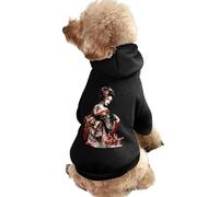 Japanese Geisha Tattoo Dog Hoodie Shirts Pet Clothes for Small Puppy Cat Costume M