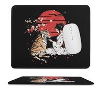 Japanese Geisha Tiger Red Sun Non-Slip Mouse Pads Rubber Base Mouse Mat for Desktop Home Office 9.8"x11.8"