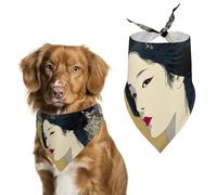 Japanese Geisha Ukiyo-E Pet Bandana Dogs Triangle Scarf Cats Handkerchief Puppy Costume