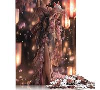 Japanese Geisha Wooden Jigsaw Puzzle for Adults Fun 500 Piece Stress Relief Toy Education Game Decoration Toy Intellectual Game Relaxation And Intelligence 500pcs (52x38cm)