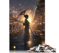 Japanese Geisha Wooden Jigsaw Puzzle for Adults Fun 500 Pieces Toy Intellectual Game Stress Relief Decoration Education Game Relaxation And Intelligence 500pcs (52x38cm)