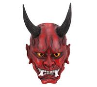 Japanese Ghost Head Prajna Cosplay Mask Resin Game Movie Party Halloween Costume Mask Props (Red)